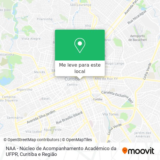 NAA - Núcleo de Acompanhamento Acadêmico da UFPR mapa