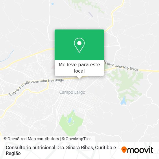 Consultório nutricional Dra. Sinara Ribas mapa