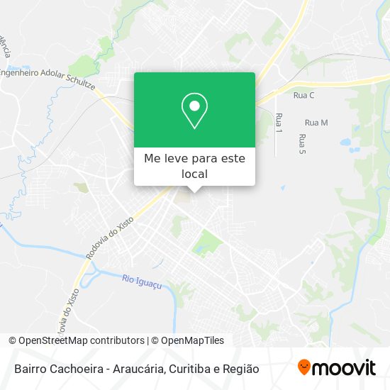 Bairro Cachoeira - Araucária mapa
