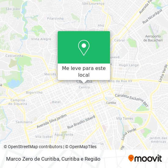 Marco Zero de Curitiba mapa