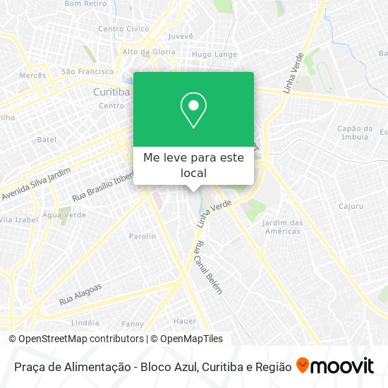 Praça de Alimentação - Bloco Azul mapa