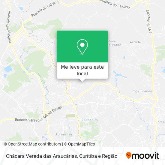 Chácara Vereda das Araucárias mapa