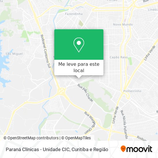 Paraná Clínicas - Unidade CIC mapa