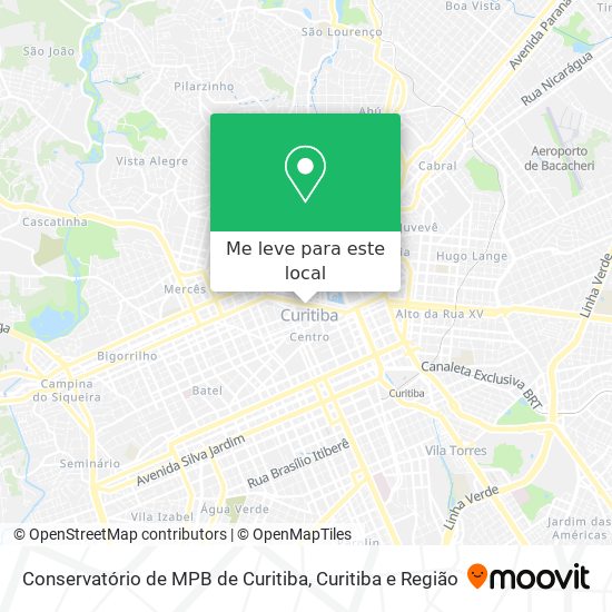 Conservatório de MPB de Curitiba mapa