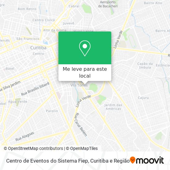 Centro de Eventos do Sistema Fiep mapa