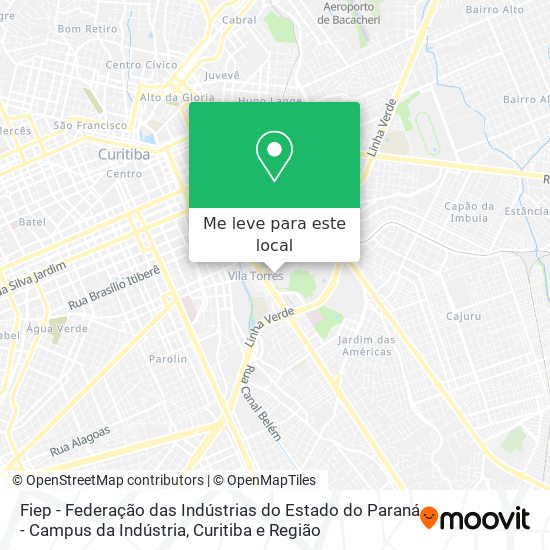 Fiep - Federação das Indústrias do Estado do Paraná - Campus da Indústria mapa