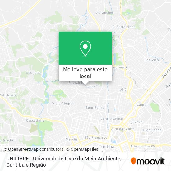 UNILIVRE - Universidade Livre do Meio Ambiente mapa