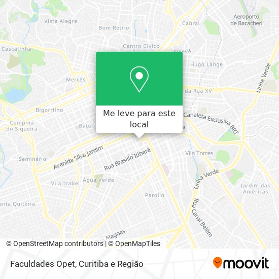 Faculdades Opet mapa