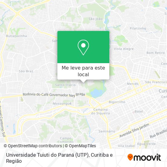 Universidade Tuiuti do Paraná (UTP) mapa