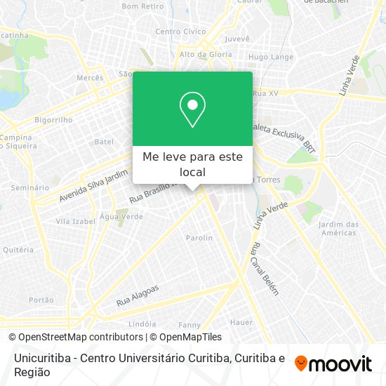 Unicuritiba - Centro Universitário Curitiba mapa