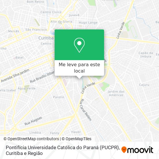 Pontifícia Universidade Católica do Paraná (PUCPR) mapa