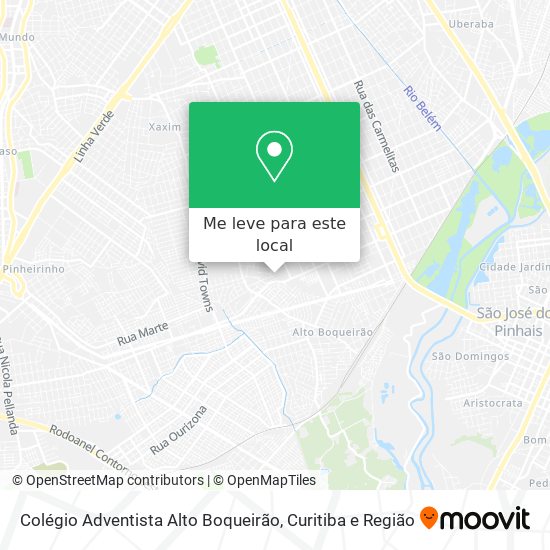 Colégio Adventista Alto Boqueirão mapa