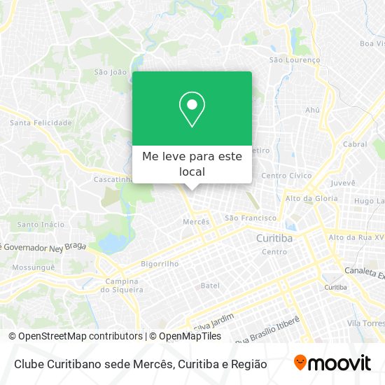 Clube Curitibano sede Mercês mapa