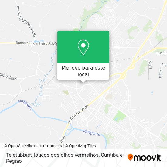 Teletubbies loucos dos olhos vermelhos mapa
