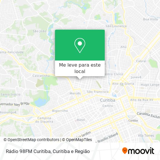 Rádio 98FM Curitiba mapa