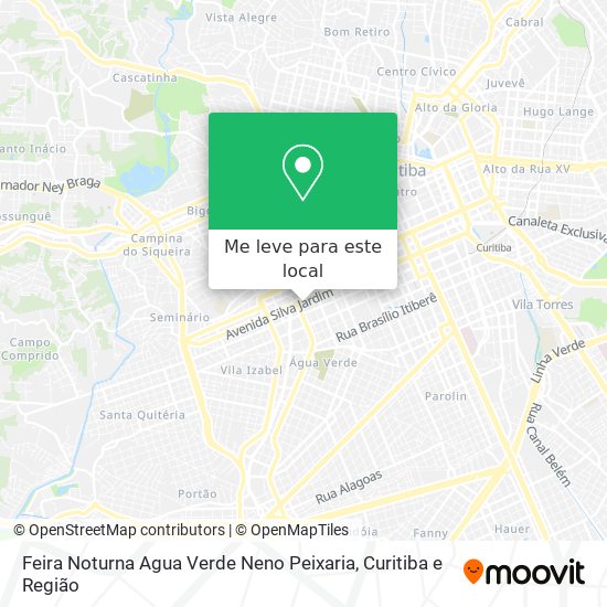 Feira Noturna Agua Verde Neno Peixaria mapa