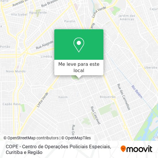 COPE - Centro de Operações Policiais Especiais mapa