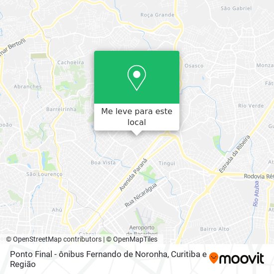 Ponto Final - ônibus Fernando de Noronha mapa