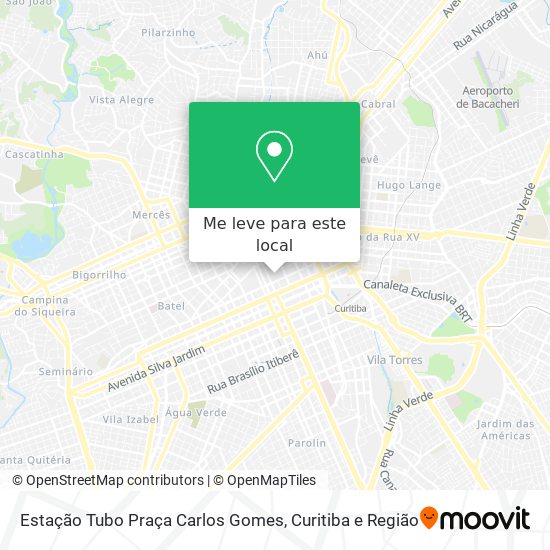 Estação Tubo Praça Carlos Gomes mapa