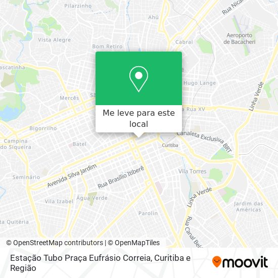 Estação Tubo Praça Eufrásio Correia mapa