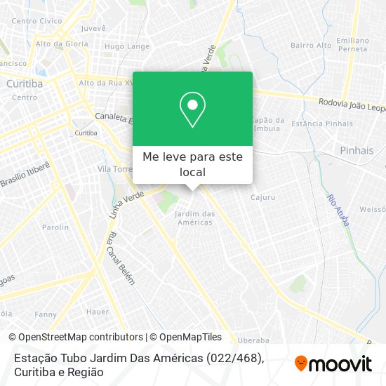 Estação Tubo Jardim Das Américas (022 / 468) mapa