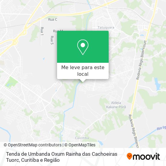 Tenda de Umbanda Oxum Rainha das Cachoeiras Tuorc mapa