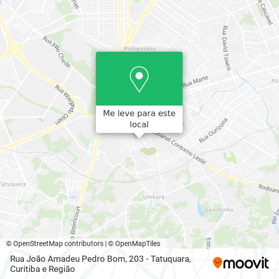 Rua João Amadeu Pedro Bom, 203 - Tatuquara mapa