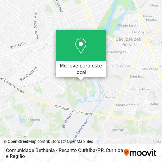 Comunidade Bethânia - Recanto Curitiba / PR mapa