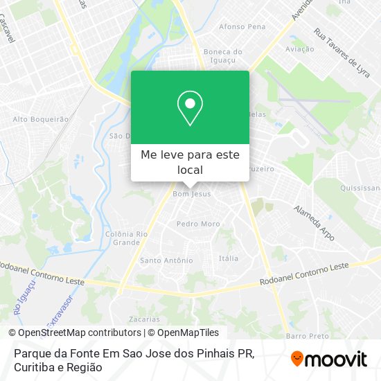 Parque da Fonte Em Sao Jose dos Pinhais PR mapa