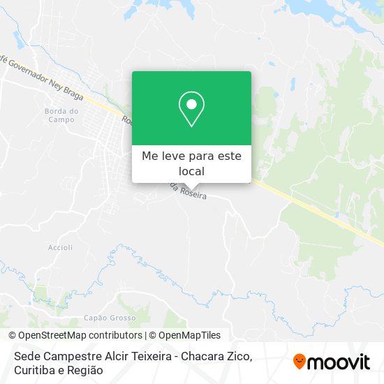 Sede Campestre Alcir Teixeira - Chacara Zico mapa
