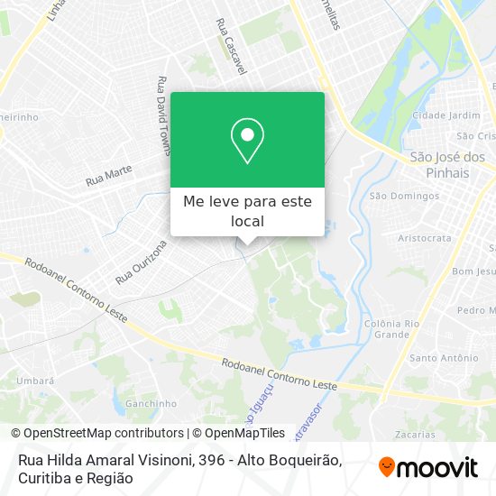 Rua Hilda Amaral Visinoni, 396 - Alto Boqueirão mapa