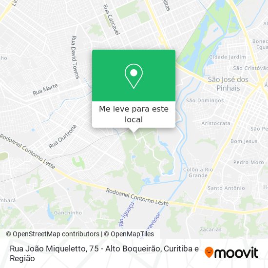 Rua João Miqueletto, 75 - Alto Boqueirão mapa