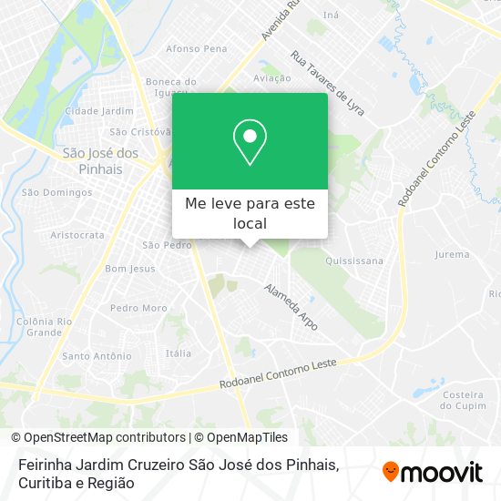 Feirinha Jardim Cruzeiro São José dos Pinhais mapa