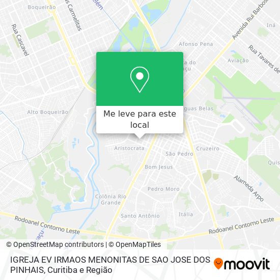IGREJA EV IRMAOS MENONITAS DE SAO JOSE DOS PINHAIS mapa