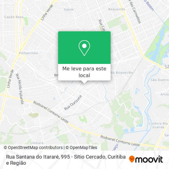 Rua Santana do Itararé, 995 - Sítio Cercado mapa