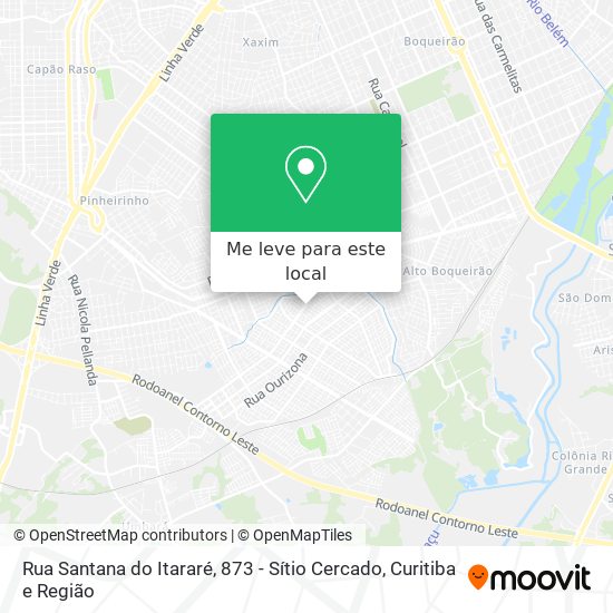 Rua Santana do Itararé, 873 - Sítio Cercado mapa