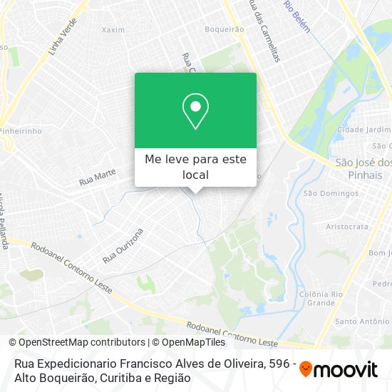 Rua Expedicionario Francisco Alves de Oliveira, 596 - Alto Boqueirão mapa