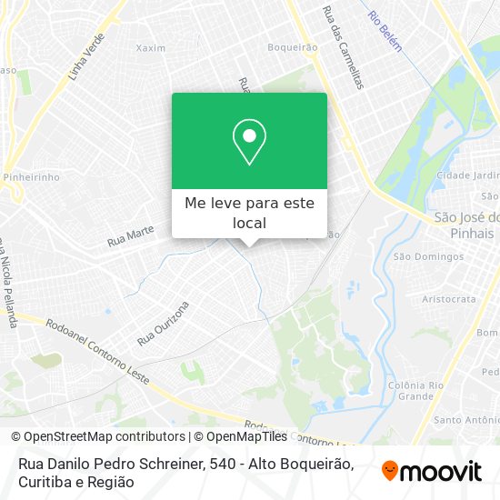 Rua Danilo Pedro Schreiner, 540 - Alto Boqueirão mapa