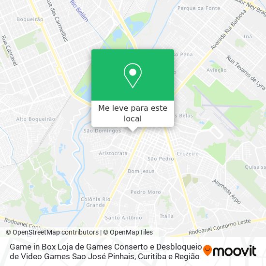 Game in Box Loja de Games Conserto e Desbloqueio de Video Games Sao José Pinhais mapa