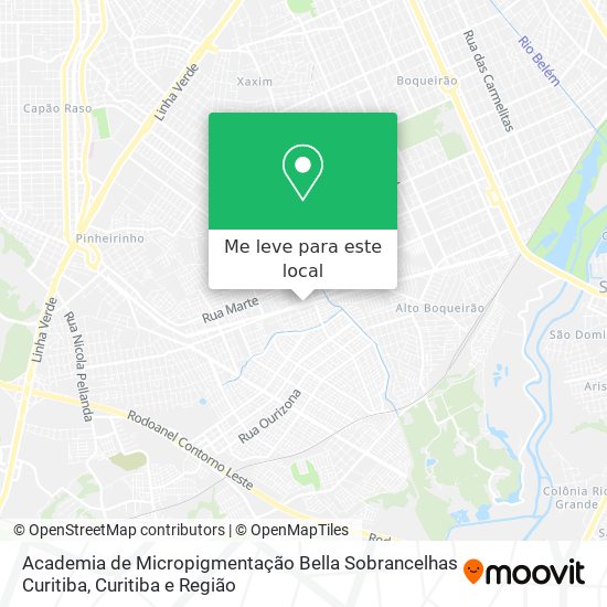 Academia de Micropigmentação Bella Sobrancelhas Curitiba mapa