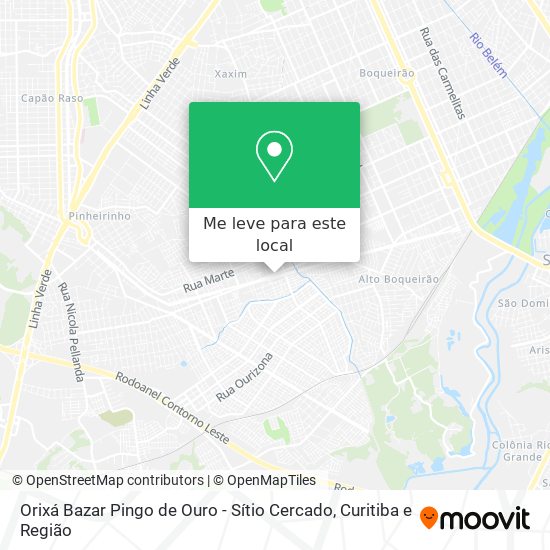 Orixá Bazar Pingo de Ouro - Sítio Cercado mapa