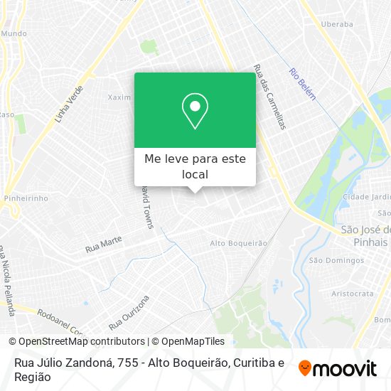 Rua Júlio Zandoná, 755 - Alto Boqueirão mapa
