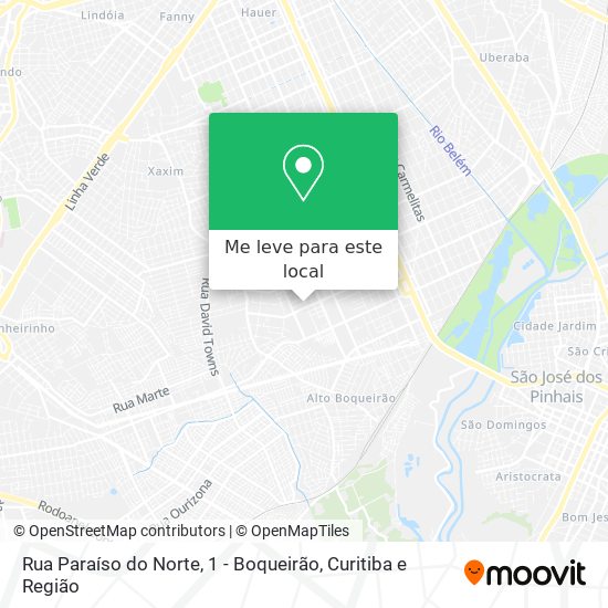 Rua Paraíso do Norte, 1 - Boqueirão mapa