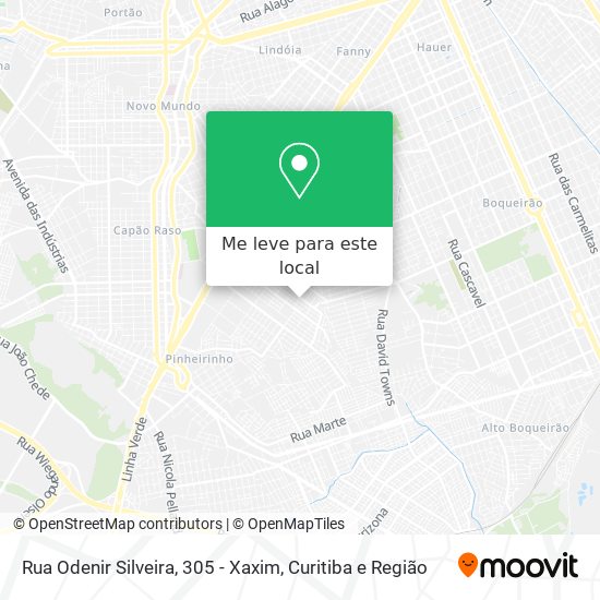 Rua Odenir Silveira, 305 - Xaxim mapa