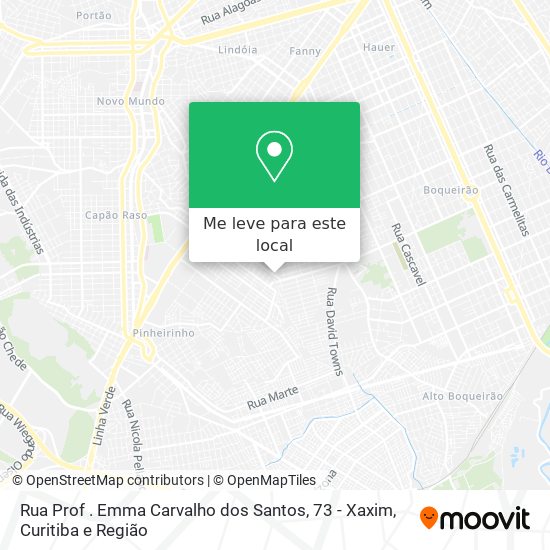 Rua Prof . Emma Carvalho dos Santos, 73 - Xaxim mapa