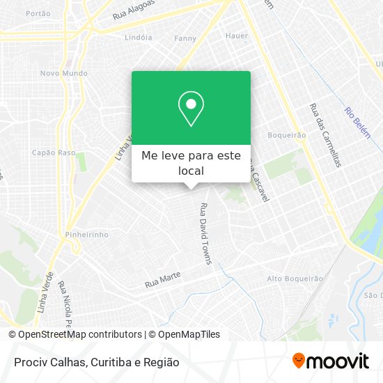 Prociv Calhas mapa