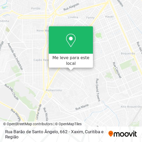 Rua Barão de Santo Ângelo, 662 - Xaxim mapa