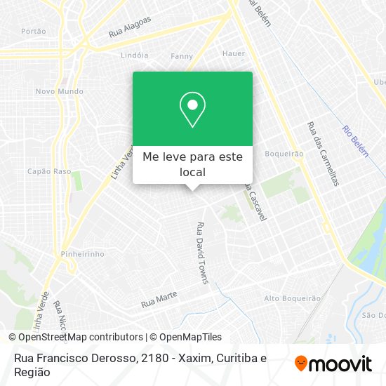 Rua Francisco Derosso, 2180 - Xaxim mapa