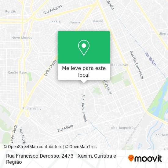 Rua Francisco Derosso, 2473 - Xaxim mapa