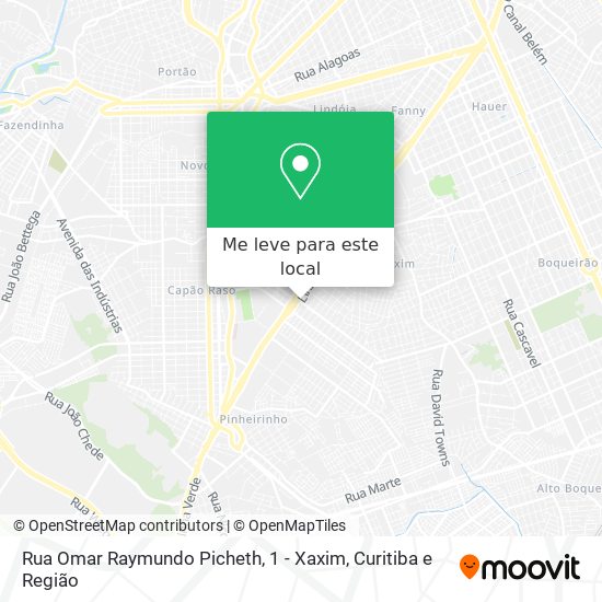 Rua Omar Raymundo Picheth, 1 - Xaxim mapa